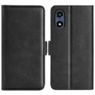 For Motorola Moto G Play 2024 Dual-side Magnetic Buckle Horizontal Flip Leather Phone Case(Black) - 1