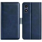 For Motorola Moto G Play 2024 Dual-side Magnetic Buckle Horizontal Flip Leather Phone Case(Dark Blue) - 1