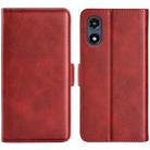 For Motorola Moto G Play 2024 Dual-side Magnetic Buckle Horizontal Flip Leather Phone Case(Red) - 1