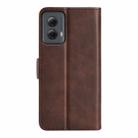 For Motorola Moto G Power 5G 2024 Dual-side Magnetic Buckle Horizontal Flip Leather Phone Case(Brown) - 3