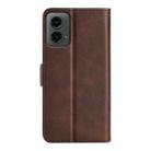 For Motorola Moto G 5G 2024 Dual-side Magnetic Buckle Horizontal Flip Leather Phone Case(Brown) - 3