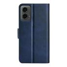 For Motorola Moto G 5G 2024 Dual-side Magnetic Buckle Horizontal Flip Leather Phone Case(Dark Blue) - 3