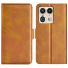 For Motorola Edge 50 Ultra Dual-side Magnetic Buckle Horizontal Flip Leather Phone Case(Yellow) - 1