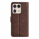 For Motorola Edge 50 Ultra Dual-side Magnetic Buckle Horizontal Flip Leather Phone Case(Brown) - 3