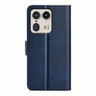 For Motorola Edge 50 Ultra Dual-side Magnetic Buckle Horizontal Flip Leather Phone Case(Dark Blue) - 3