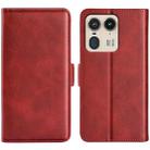 For Motorola Edge 50 Ultra Dual-side Magnetic Buckle Horizontal Flip Leather Phone Case(Red) - 1