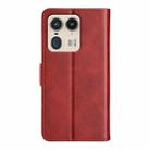 For Motorola Edge 50 Ultra Dual-side Magnetic Buckle Horizontal Flip Leather Phone Case(Red) - 3