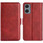 For Motorola Moto G24 Power Dual-side Magnetic Buckle Horizontal Flip Leather Phone Case(Red) - 1