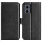 For Motorola Edge 5G 2024 Dual-side Magnetic Buckle Horizontal Flip Leather Phone Case(Black) - 1