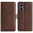 For Motorola Edge 5G 2024 Dual-side Magnetic Buckle Horizontal Flip Leather Phone Case(Brown) - 1