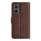 For Motorola Edge 5G 2024 Dual-side Magnetic Buckle Horizontal Flip Leather Phone Case(Brown) - 3