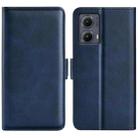 For Motorola Edge 5G 2024 Dual-side Magnetic Buckle Horizontal Flip Leather Phone Case(Dark Blue) - 1