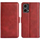 For Motorola Moto G85 5G Dual-side Magnetic Buckle Horizontal Flip Leather Phone Case(Red) - 1