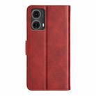 For Motorola Moto G85 5G Dual-side Magnetic Buckle Horizontal Flip Leather Phone Case(Red) - 3