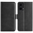 For Motorola Moto G35 5G Dual-side Magnetic Buckle Horizontal Flip Leather Phone Case(Black) - 1