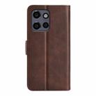 For Motorola Edge 50 Neo 5G Dual-side Magnetic Buckle Horizontal Flip Leather Phone Case(Brown) - 3