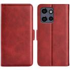 For Motorola Edge 50 Neo 5G Dual-side Magnetic Buckle Horizontal Flip Leather Phone Case(Red) - 1