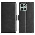 For Motorola Moto G75 5G Dual-side Magnetic Buckle Horizontal Flip Leather Phone Case(Black) - 1