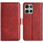 For Motorola Moto G75 5G Dual-side Magnetic Buckle Horizontal Flip Leather Phone Case(Red) - 1