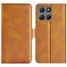 For Motorola Moto G15 Dual-side Magnetic Buckle Horizontal Flip Leather Phone Case(Yellow) - 1
