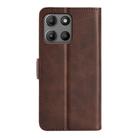 For Motorola Moto G15 Dual-side Magnetic Buckle Horizontal Flip Leather Phone Case(Brown) - 3