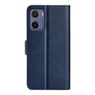 For Motorola Moto E15 Dual-side Magnetic Buckle Horizontal Flip Leather Phone Case(Dark Blue) - 3