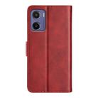 For Motorola Moto E15 Dual-side Magnetic Buckle Horizontal Flip Leather Phone Case(Red) - 3