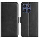 For Motorola Moto Edge 60 Fusion Dual-side Magnetic Buckle Horizontal Flip Leather Phone Case(Black) - 1