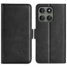 For Motorola Edge 60 Pro Dual-side Magnetic Buckle Horizontal Flip Leather Phone Case(Black) - 1