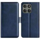 For Motorola Edge 60 Pro Dual-side Magnetic Buckle Horizontal Flip Leather Phone Case(Dark Blue) - 1