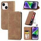 For  iPhone 15 Plus Retro Skin Feel Magnetic Flip Leather Phone Case(Brown) - 1