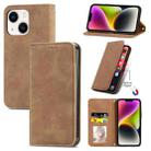 For iPhone 14 Retro Skin Feel Magnetic Flip Leather Phone Case(Brown) - 1