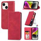 For iPhone 14 Retro Skin Feel Magnetic Flip Leather Phone Case(Red) - 1