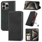 For iPhone 16 Pro Max Retro Skin Feel Magnetic Flip Leather Phone Case(Black) - 1