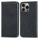 For iPhone 16 Pro Max Retro Skin Feel Magnetic Flip Leather Phone Case(Black) - 2