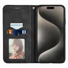 For iPhone 16 Pro Max Retro Skin Feel Magnetic Flip Leather Phone Case(Black) - 3