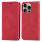 For iPhone 16 Pro Max Retro Skin Feel Magnetic Flip Leather Phone Case(Red) - 2