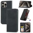 For iPhone 16 Pro Retro Skin Feel Magnetic Flip Leather Phone Case(Black) - 1