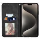 For iPhone 16 Pro Retro Skin Feel Magnetic Flip Leather Phone Case(Black) - 3