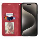 For iPhone 16 Pro Retro Skin Feel Magnetic Flip Leather Phone Case(Red) - 3