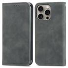 For iPhone 16 Pro Retro Skin Feel Magnetic Flip Leather Phone Case(Gray) - 2