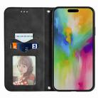 For iPhone 16 Plus Retro Skin Feel Magnetic Flip Leather Phone Case(Black) - 3