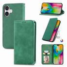 For iPhone 16 Plus Retro Skin Feel Magnetic Flip Leather Phone Case(Green) - 1