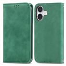 For iPhone 16 Plus Retro Skin Feel Magnetic Flip Leather Phone Case(Green) - 2