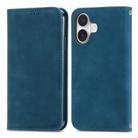 For iPhone 16 Plus Retro Skin Feel Magnetic Flip Leather Phone Case(Blue) - 2