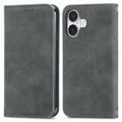 For iPhone 16 Plus Retro Skin Feel Magnetic Flip Leather Phone Case(Gray) - 2