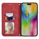 For iPhone 16 Retro Skin Feel Magnetic Flip Leather Phone Case(Red) - 3