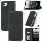 For iPhone 16e Retro Skin Feel Magnetic Flip Leather Phone Case(Black) - 1