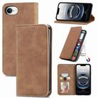 For iPhone 16e Retro Skin Feel Magnetic Flip Leather Phone Case(Brown) - 1