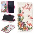 For iPhone XR 3D Colored Drawing Pattern Horizontal Flip Leather Case with Holder & Card Slots & Wallet(English Flamingo) - 1